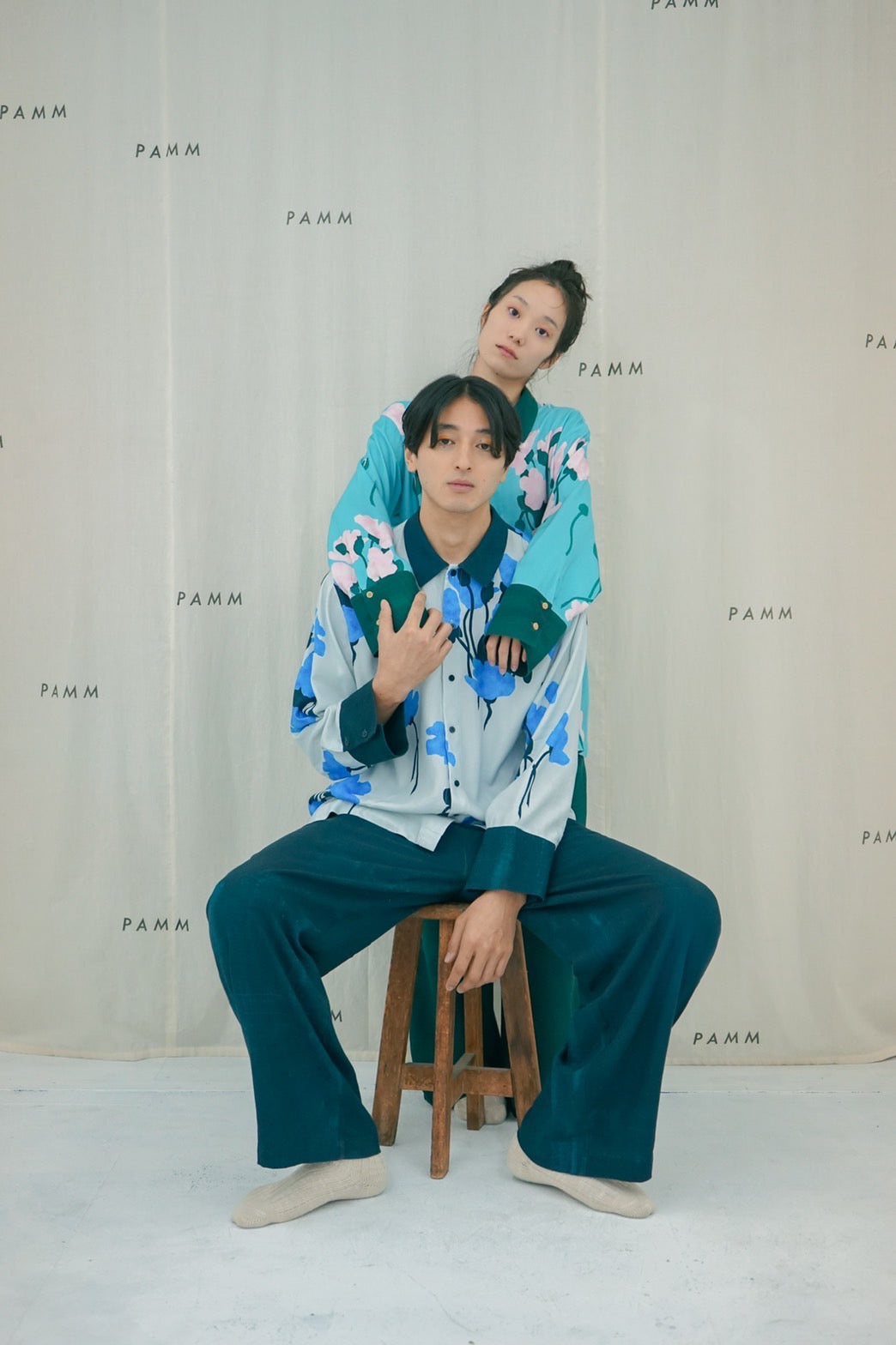 知性の花柄パジャマ(サニーブルー) – pamm.officialstore