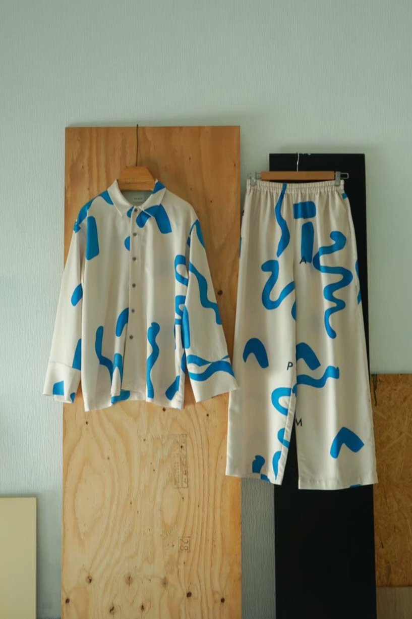 PAMM パム　パジャマthanks sea pajamas(クリーム×ブルー) thanks sea pajamas(クリーム×ブルー) – pamm.officialstore
