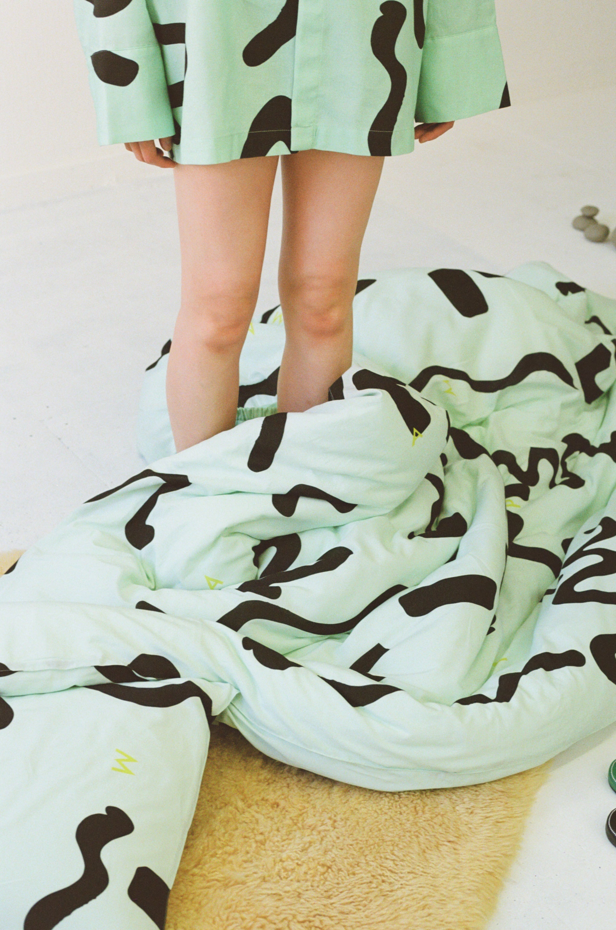 thanks sea duvet cover (セミダブル)(ミント×ブラック) – pamm