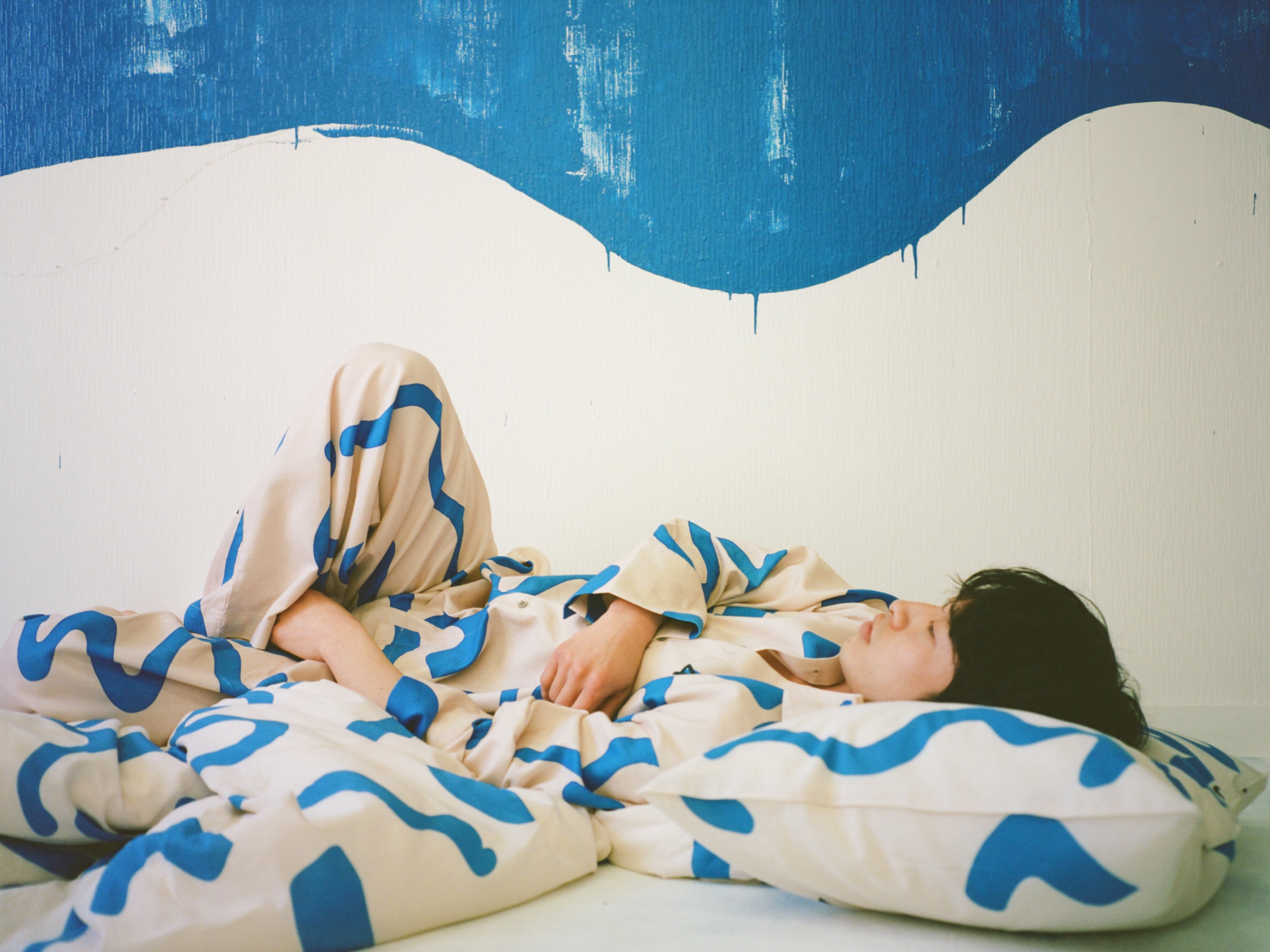 PAMM thanks sea duvet cover (ダブル)＋枕カバー thanks sea duvet cover (ダブル)(クリーム×ブルー) – pamm.officialstore