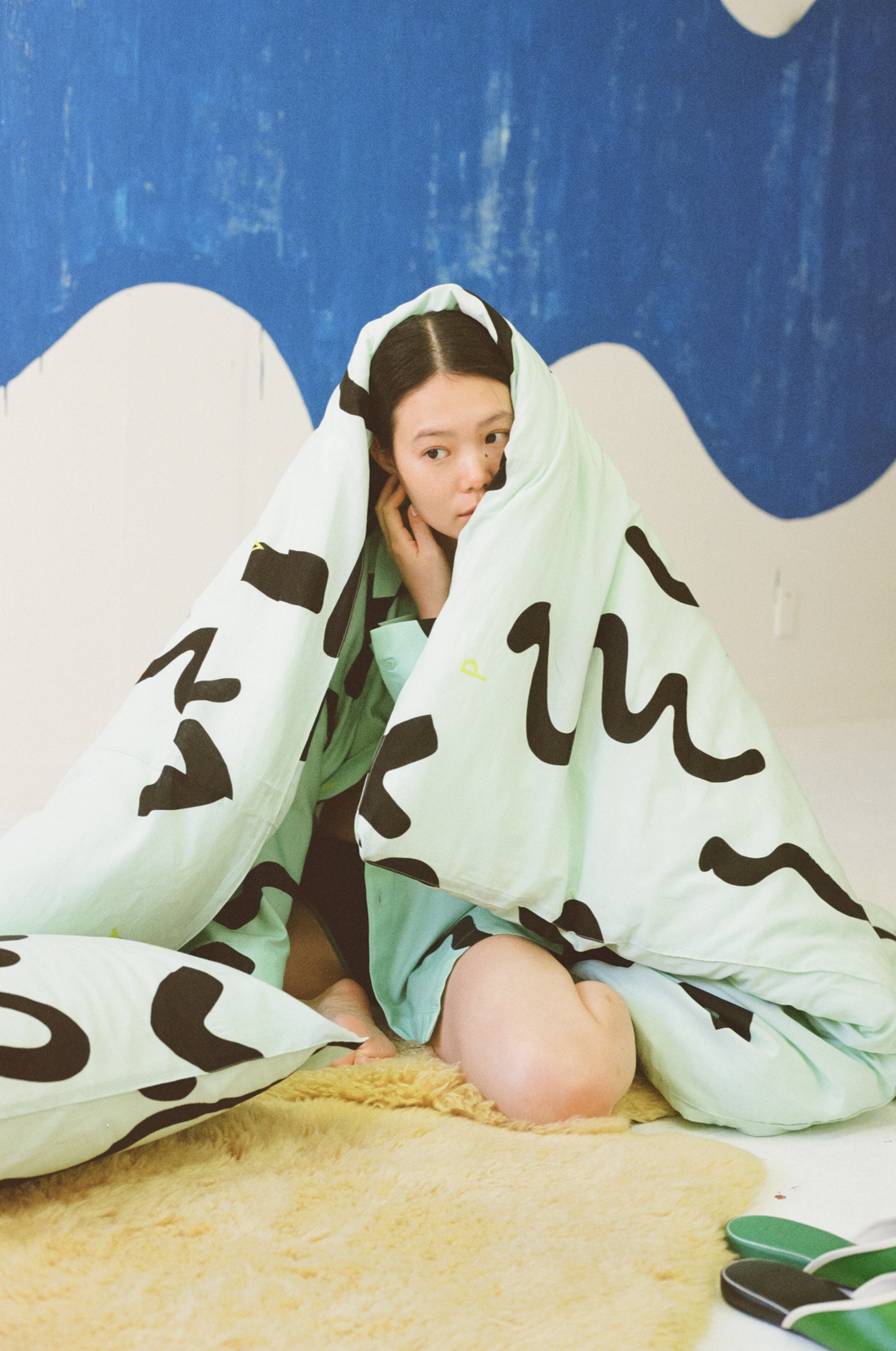 thanks sea duvet cover (ダブル)(ミント×ブラック) – pamm.officialstore