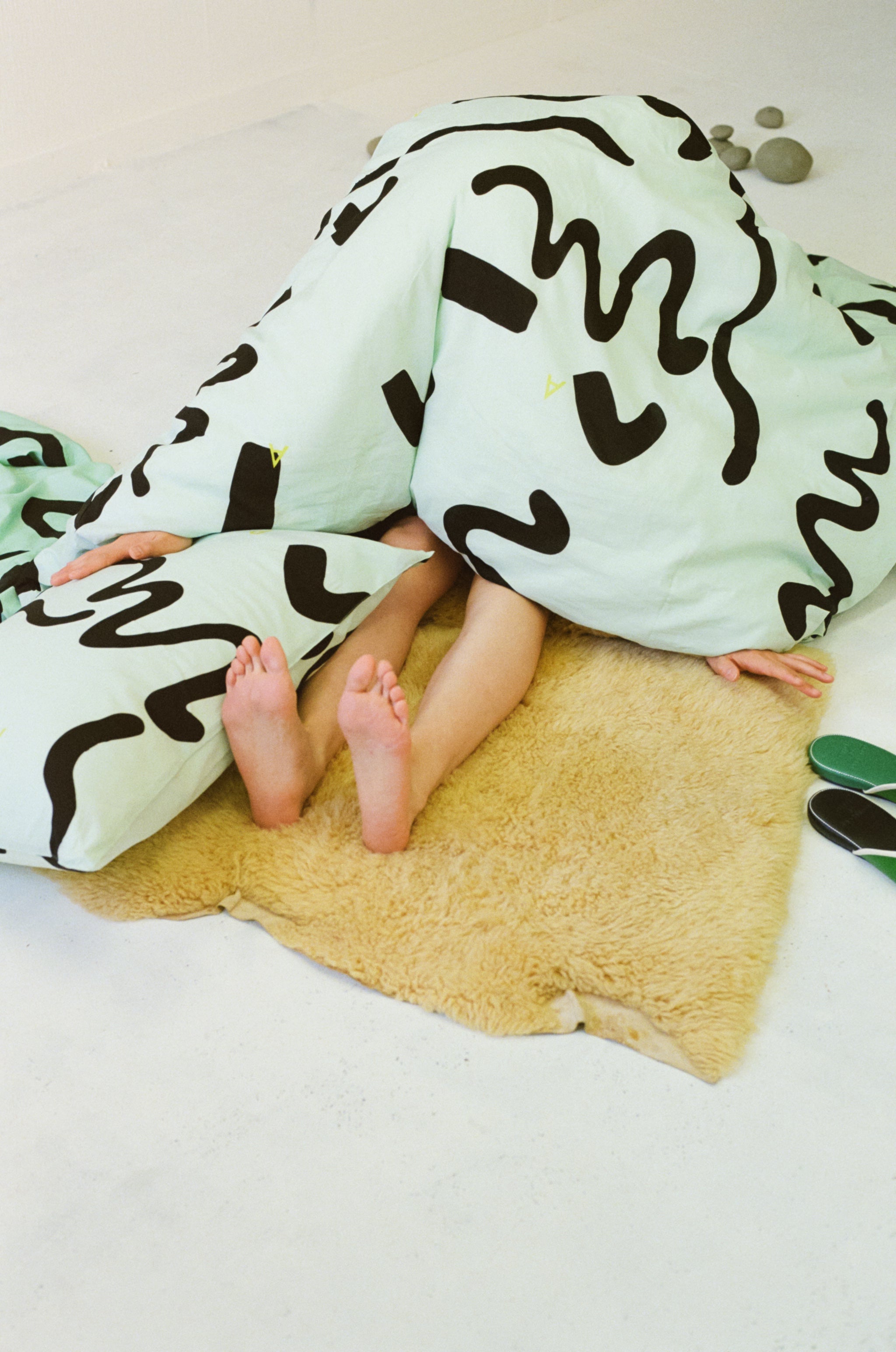 thanks sea duvet cover (セミダブル)(ミント×ブラック) – pamm