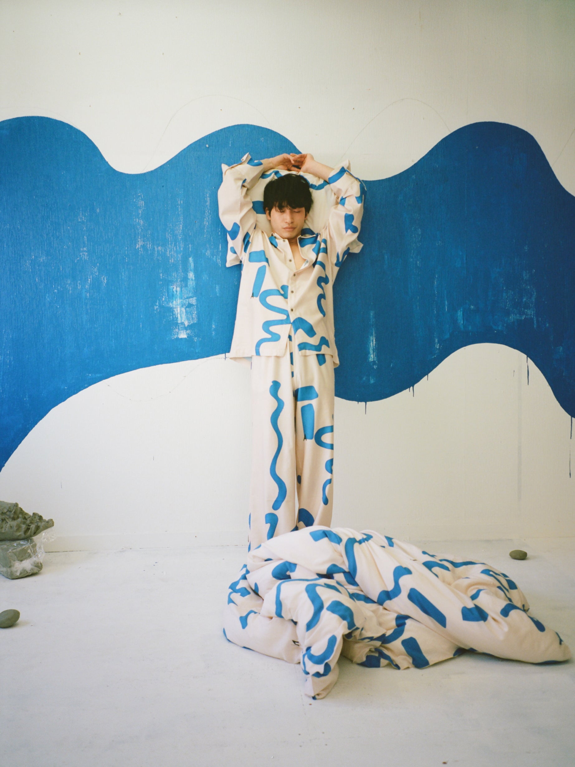 【PAMM】枕カバー/ベッドカバー　セット thanks sea pillow case(クリーム×ブルー) – pamm.officialstore