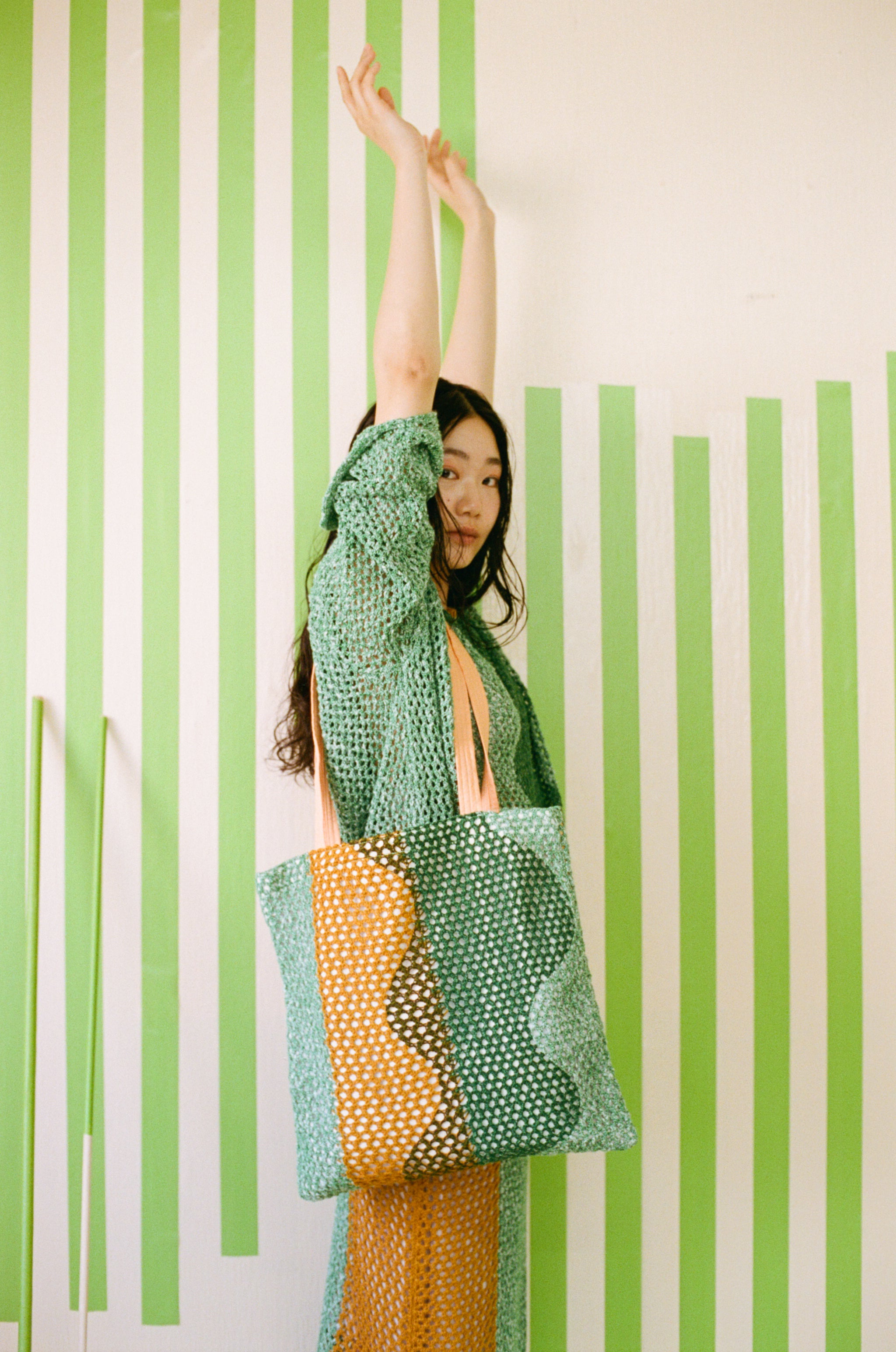 寛大なインテリアのメッシュニットバッグ – pamm.officialstore