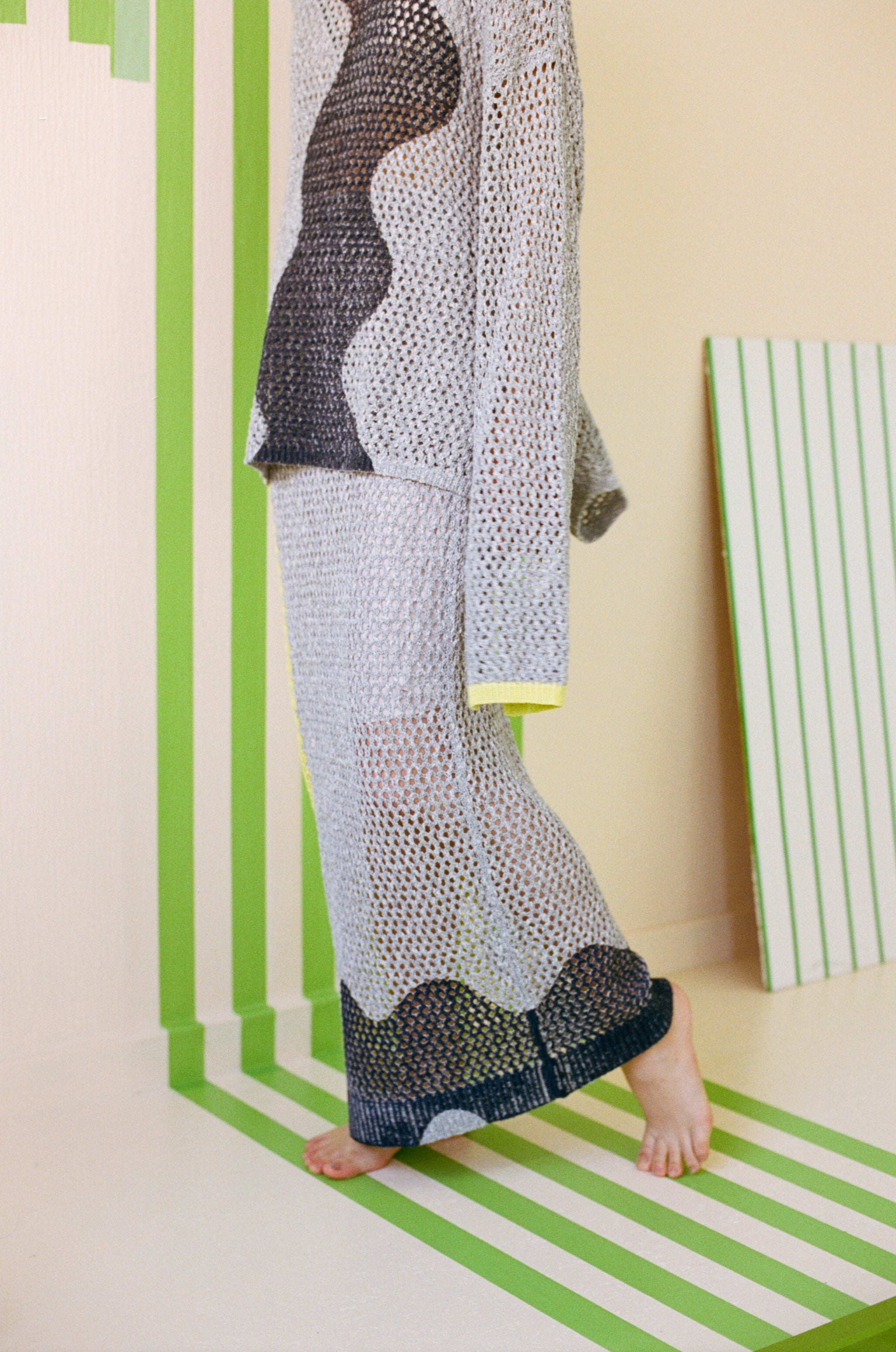 寛大なインテリアのメッシュニットスカート – pamm.officialstore