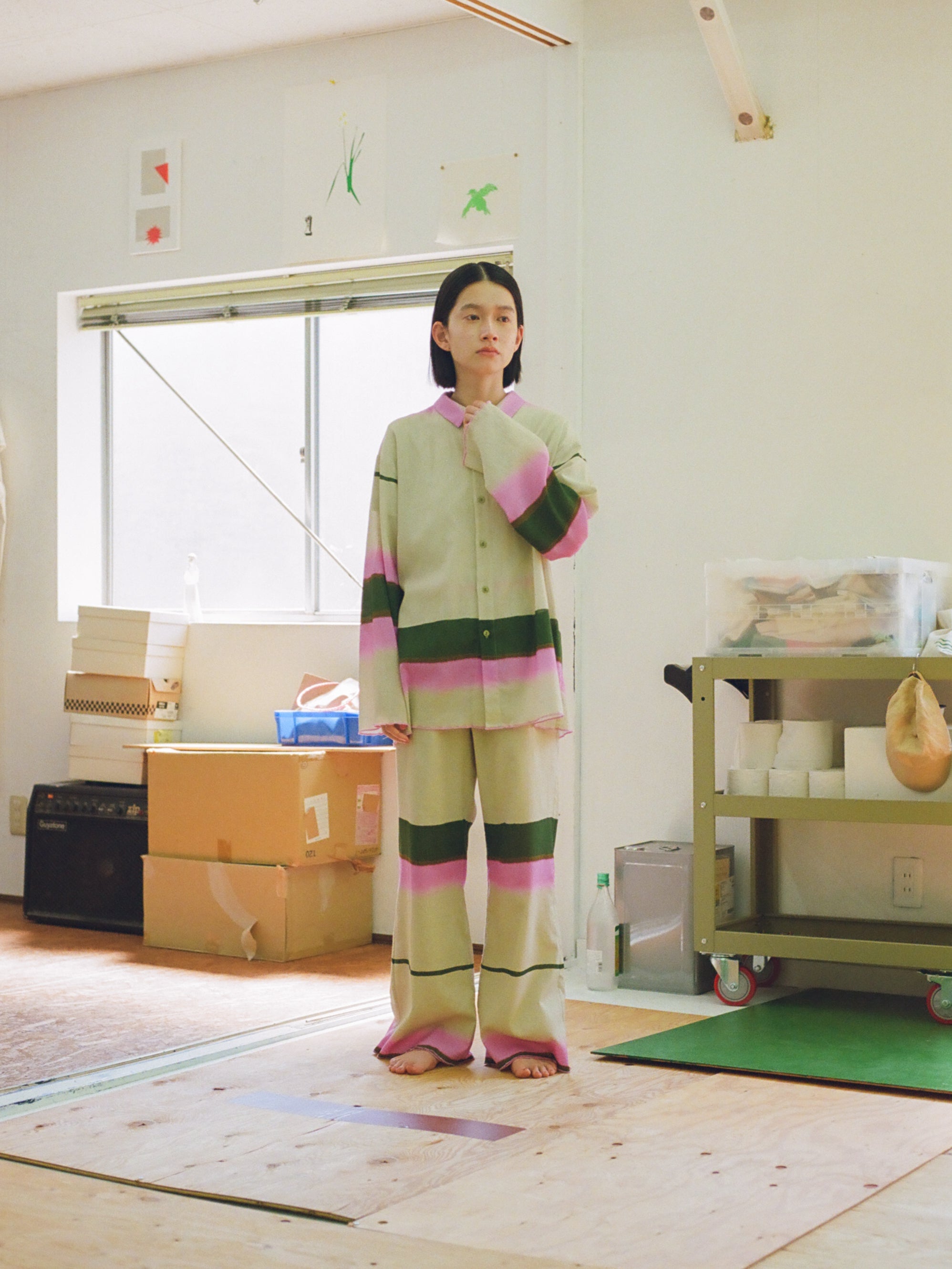 汽水域のシャツ(ベージュ×ピンク) – pamm.officialstore
