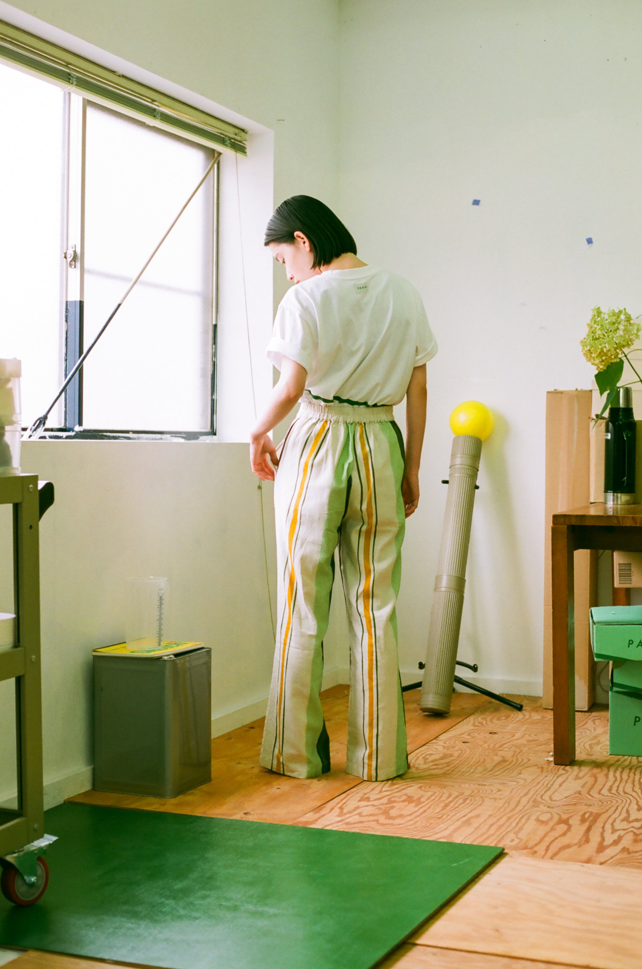 Pamm 知性のストライプパンツ(海中林)